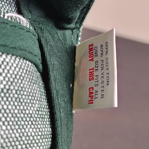 VINTAGE Otto Cap Hat Strap Back Green White Blank Adjustable Baseball Mens - Picture 11 of 12